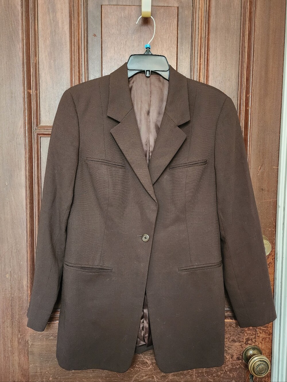 Vintage 1980s Henri Bendel N.Y- 100% Wool Brown Blazer-Size 6-Made In Italy-NWOT